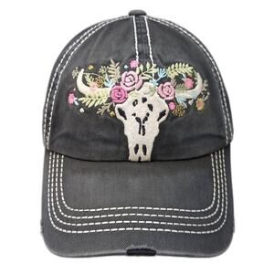 Kb Ethos Vintage Strapback Baseball Cap Gray One Size Adjustable Vented Holes